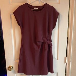 Chic Burgundy Dress with Side Tie